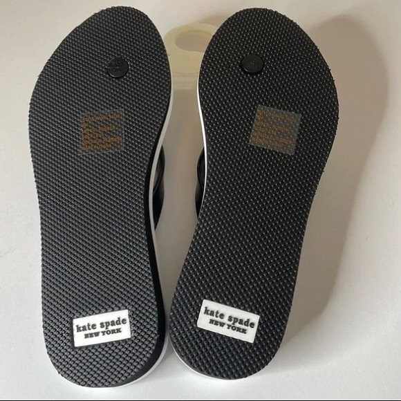 🆕🔥KATE SPADE(MILLI STLYLE)SUPER CUTE&STYLISH BLACK&WHITE♠️IN SILVERTHONG 🩴 - Picture 6 of 15